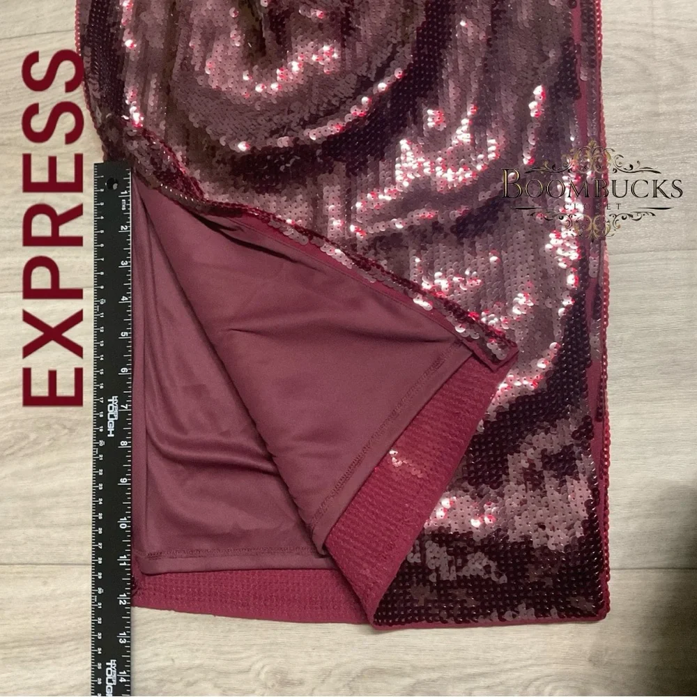 Express Burgundy Sequin Dress NWT - Picture 13 of 16